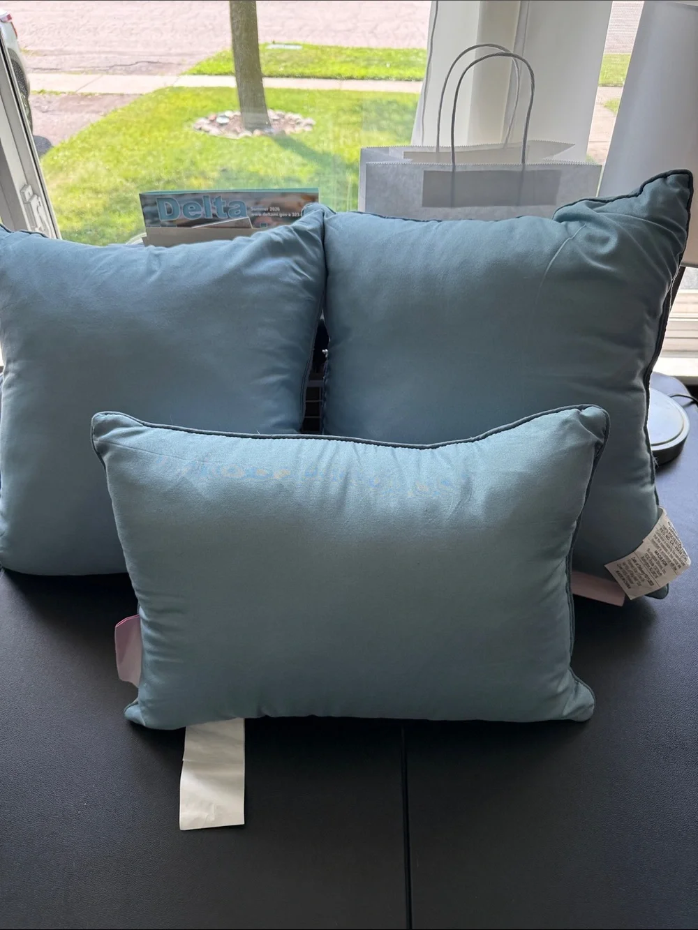 Catherines Blue and Gray Medallion Accent Pillow Set